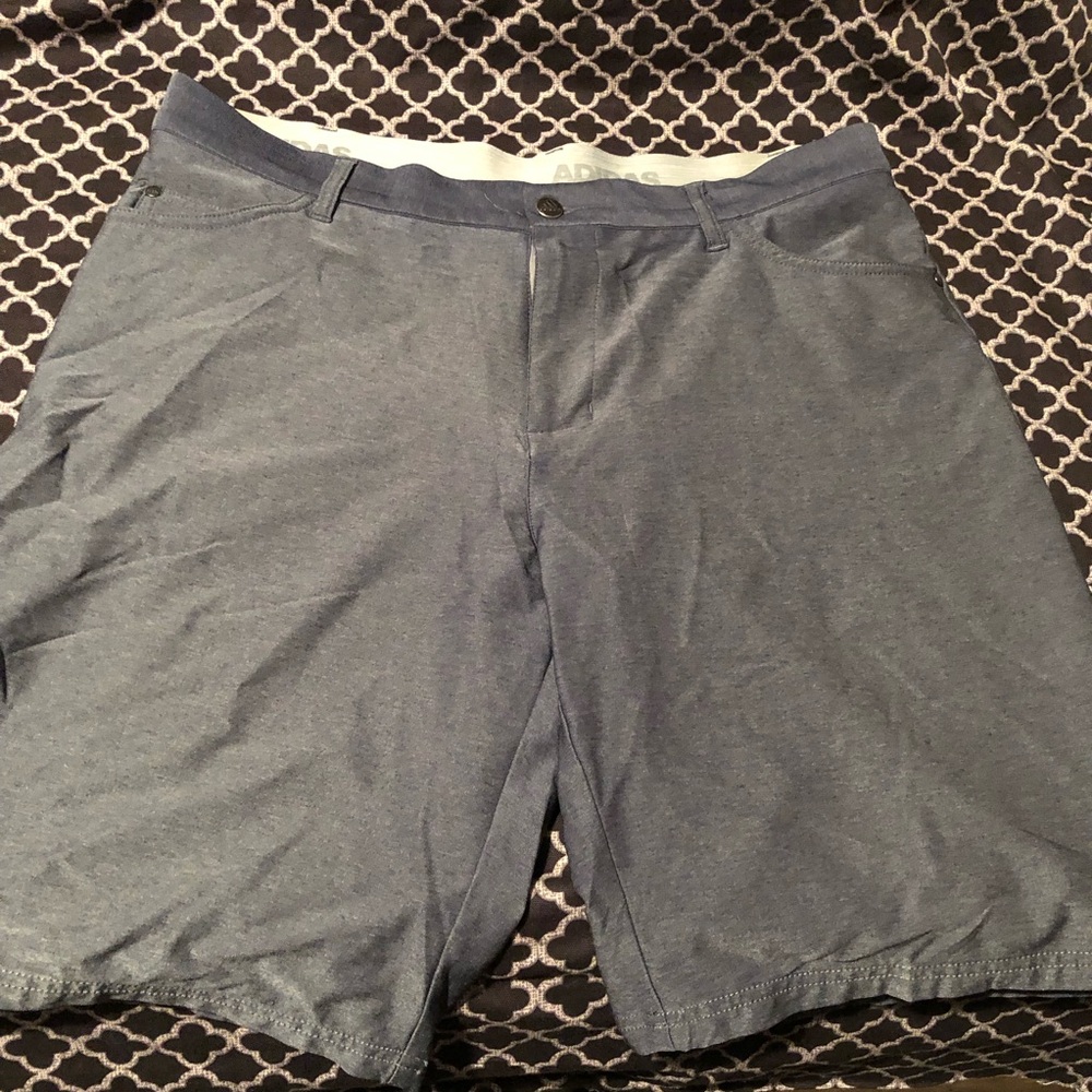 Adidas Golf Shorts Mens Sz 34 Performance Chino Stretch Flex Flat Front Gray W16